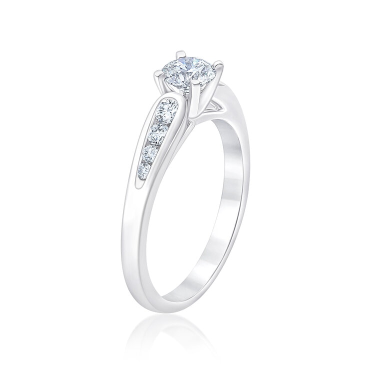 Anillo de Compromiso, .75ctw Diamantes, Oro Blanco 14K Anillo de Compromiso, .75ctw Diamantes, Oro Blanco 14K