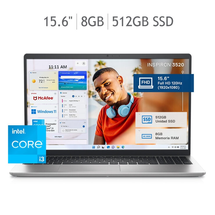 DELL Inspiron 3520 Laptop 15.6" Full HD Intel Core i3 8GB 512GB SSD