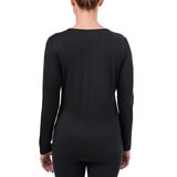 Seg'Ments Playera de Manga Larga y Cuello Redondo para Dama Negro Extra Extra Grande