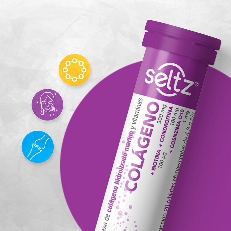 Seltz Ácido Hialurónico, Vitamina E, Calcio + D, Colágeno, Magnesio 5 Tubos