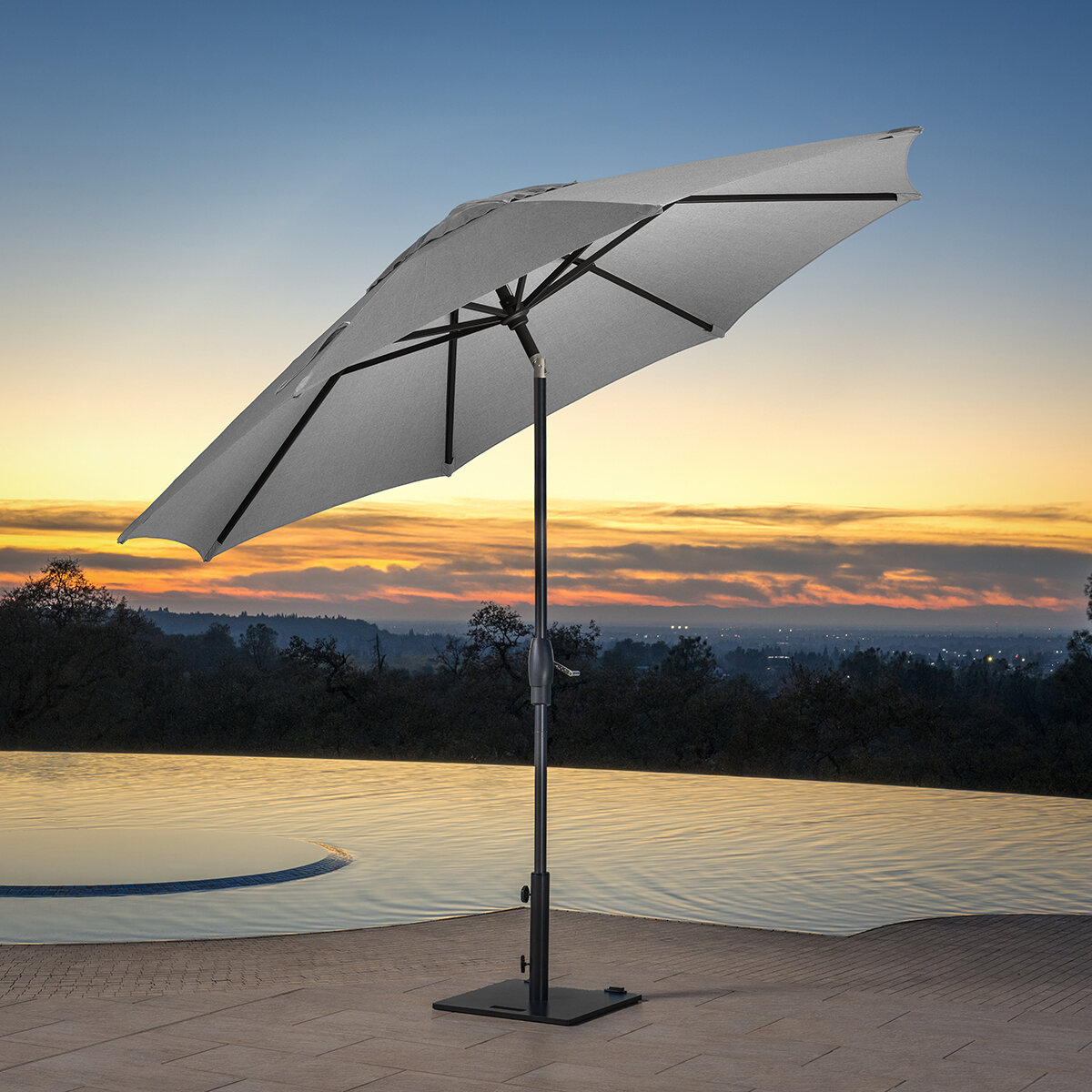 SunVilla, Sombrilla redonda de 3m, Gris