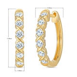 Arracadas de Diamantes 0.50ctw, Oro Amarillo 14K Arracadas de Diamantes 0.50ctw, Oro Amarillo 14K