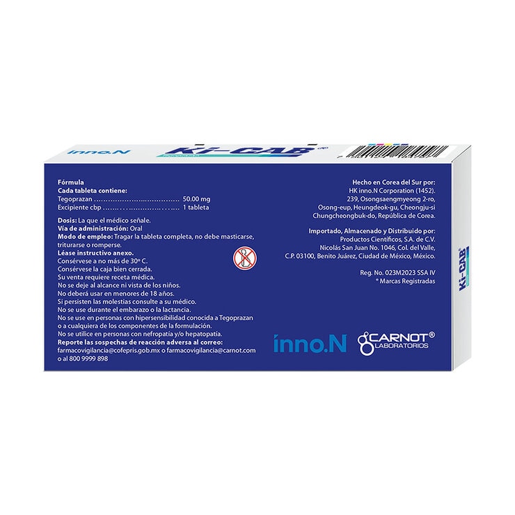 KI-CAB 50 mg con 30 Tabletas