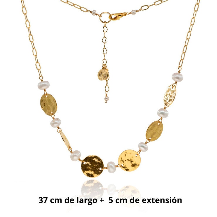 Ablime, Juego de Collares, Largo y Corto con Aretes Tipo Broquel Ablime, Juego de Collares, Largo y Corto con Aretes Tipo Broquel