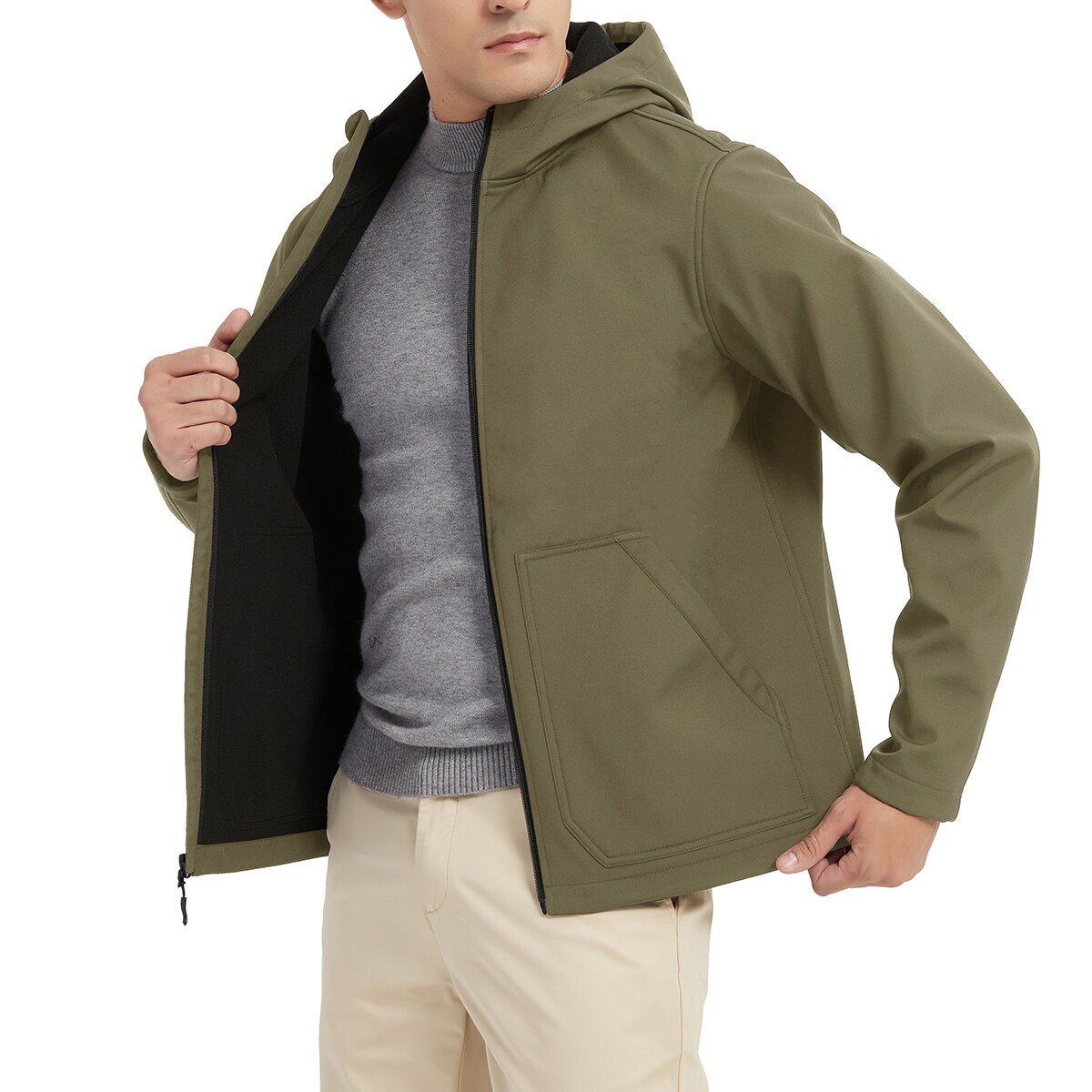 Hawke & Co Chamarra Softshell para Caballero Café Mediana