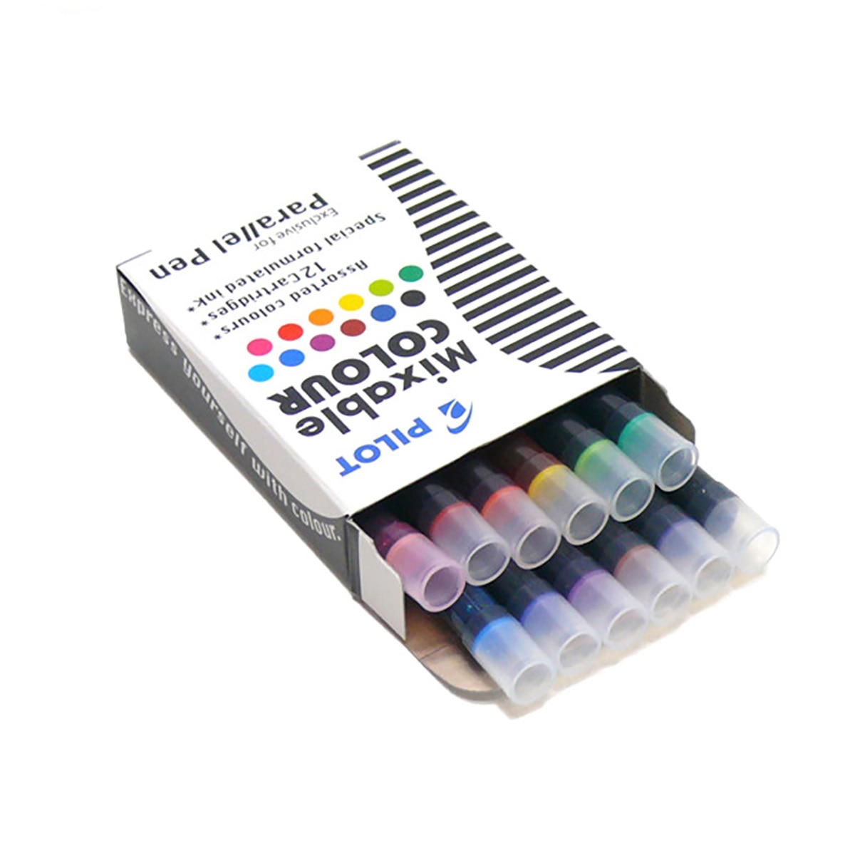 Pilot Parallel 4 Plumas de Caligrafía con Diferentes Tamaños de Punta y Caja de 12 Cartuchos