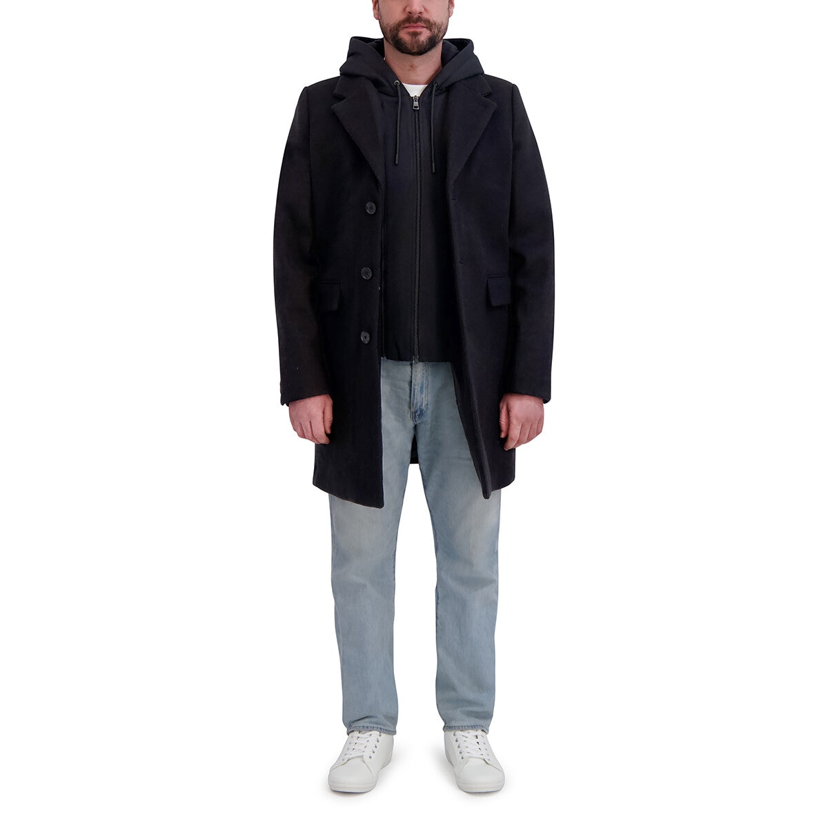 DKNY Abrigo para Caballero Negro Chica