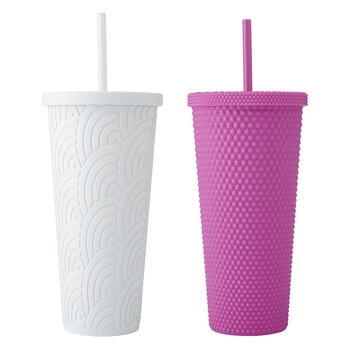 Built Juego de 2 Vasos de Acrílico de Doble Pared Varios Colores
