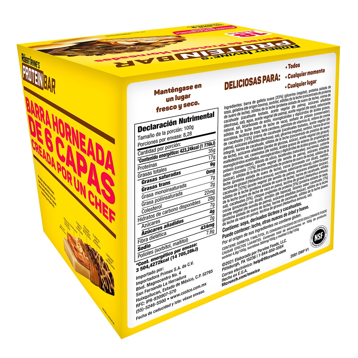 Chef Robert Irvine's Barras de Proteína Horneadas 18 pzas de 46 g