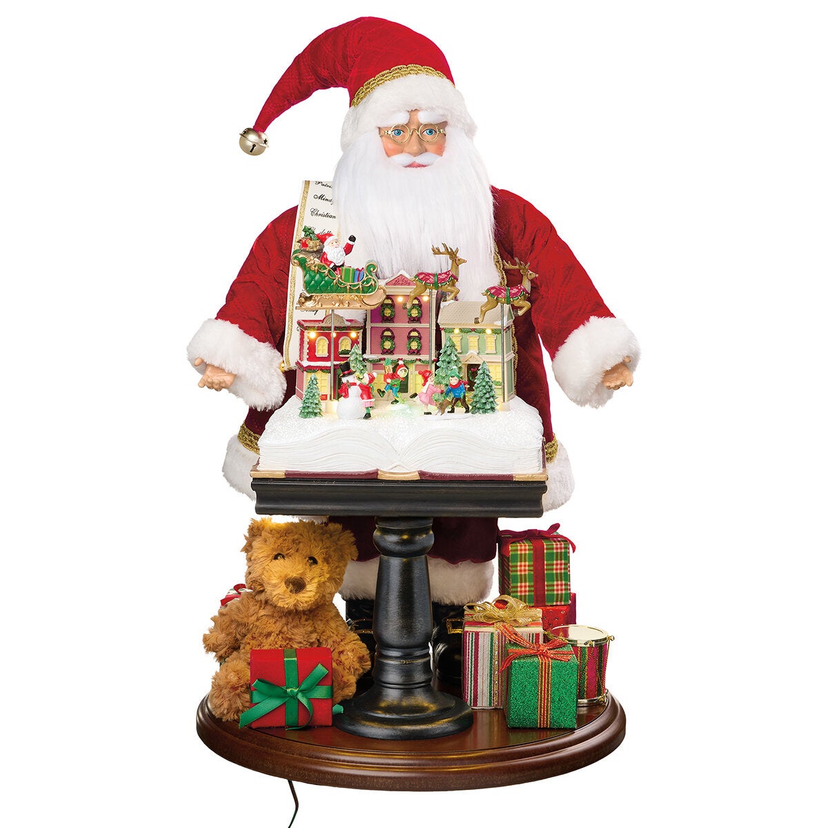 Santa y Libro de Historias con Luces y Música Santa y Libro de Historias con Luces y Música