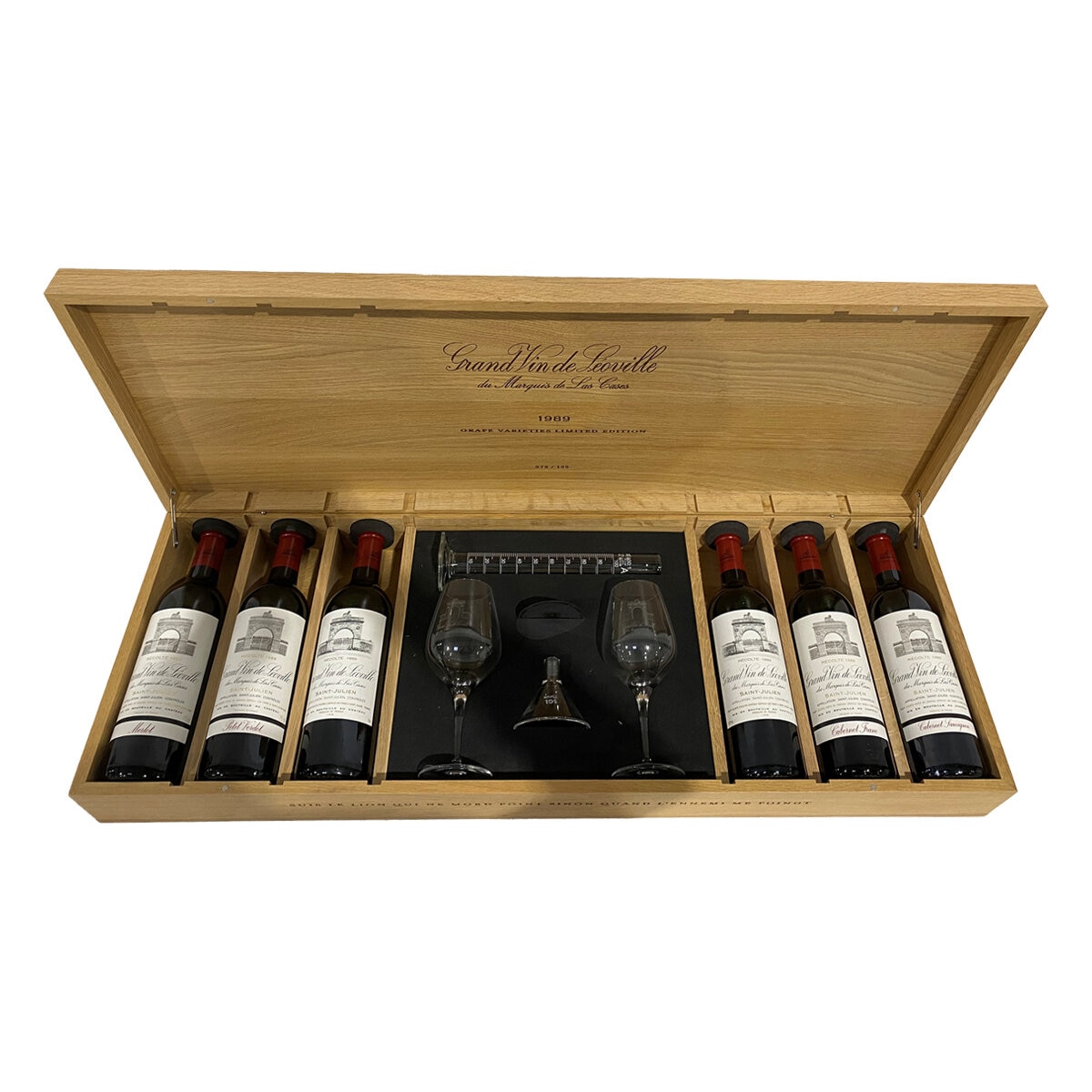 Grand Vin de Leoville du Marquis de Las Cases Caja con 6 Botellas de 750 ml + Copas