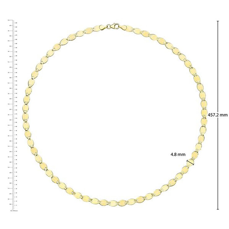 Collar de Eslabones Pulidos, de 14K Oro Amarillo