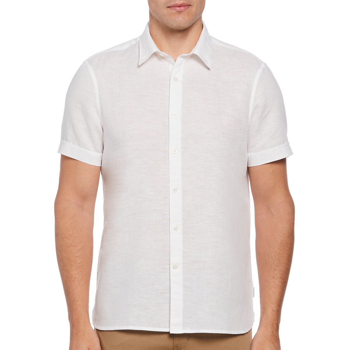 Perry Ellis Camisa para Caballero Blanco Grande