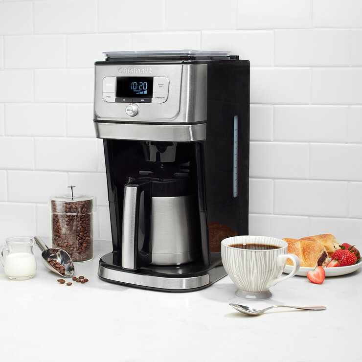Cuisinart, Cafetera con molino integrado para 10 tazas con jarra de acero