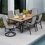 SunVilla, Wills Juego de Comedor de 7 Piezas para Exterior