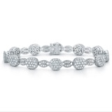 5.15ctw, Brazalete de Diamantes, 18.42cm, Corte Redondo Brillante, Oro Blanco de 14kt