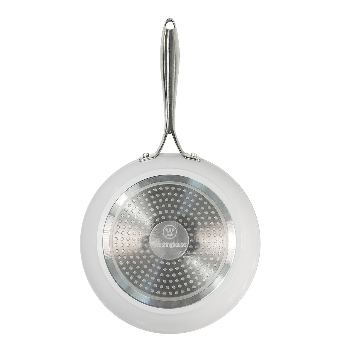 Westinghouse, Set de Sartenes 24 y 30 cm, Cerámica Blanca, Acero Inoxidable