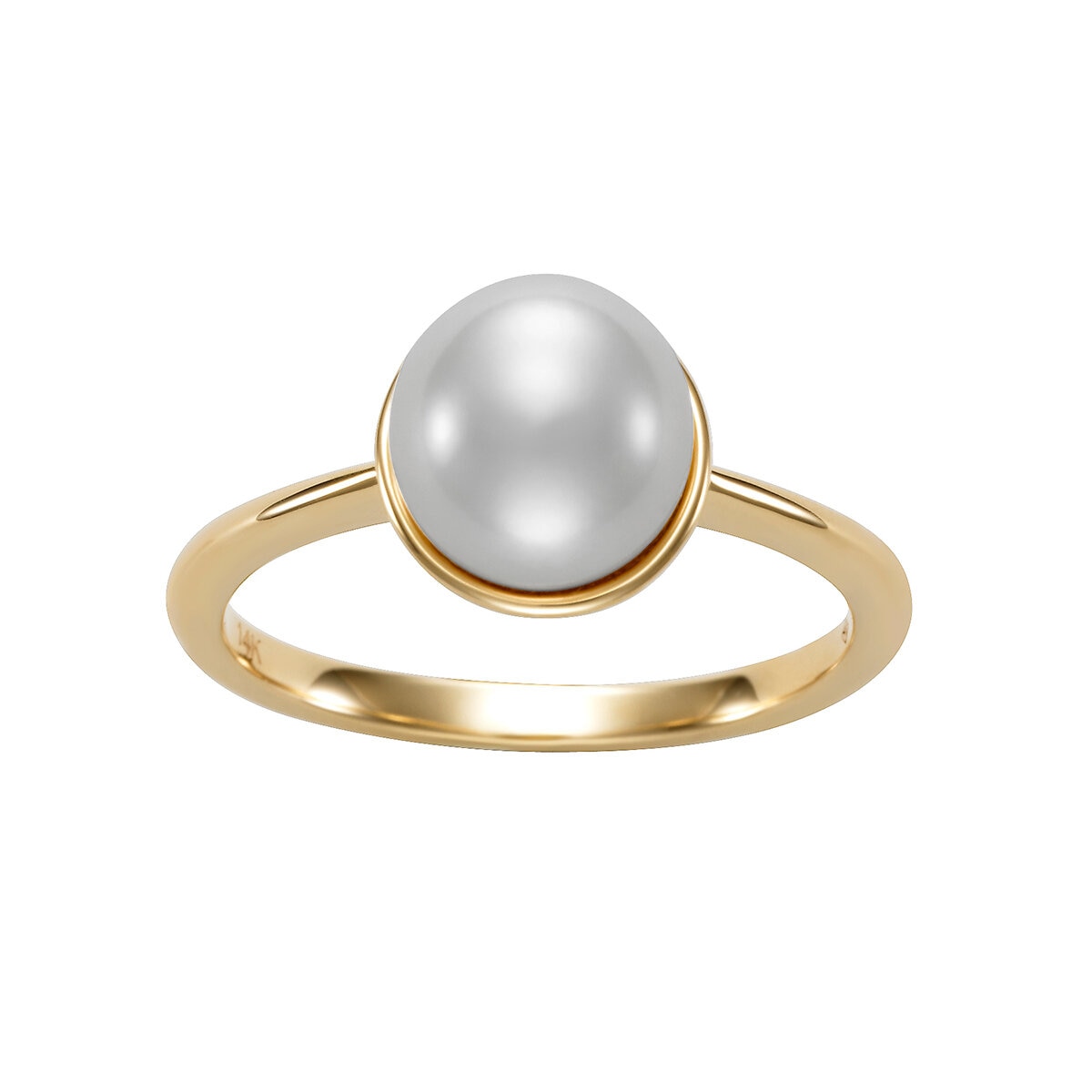 Anillo de Perla Cultivada, Oro Amarillo de 14K