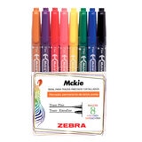 Zebra Marcadores de Tinta Permanente Mckie 8 Piezas