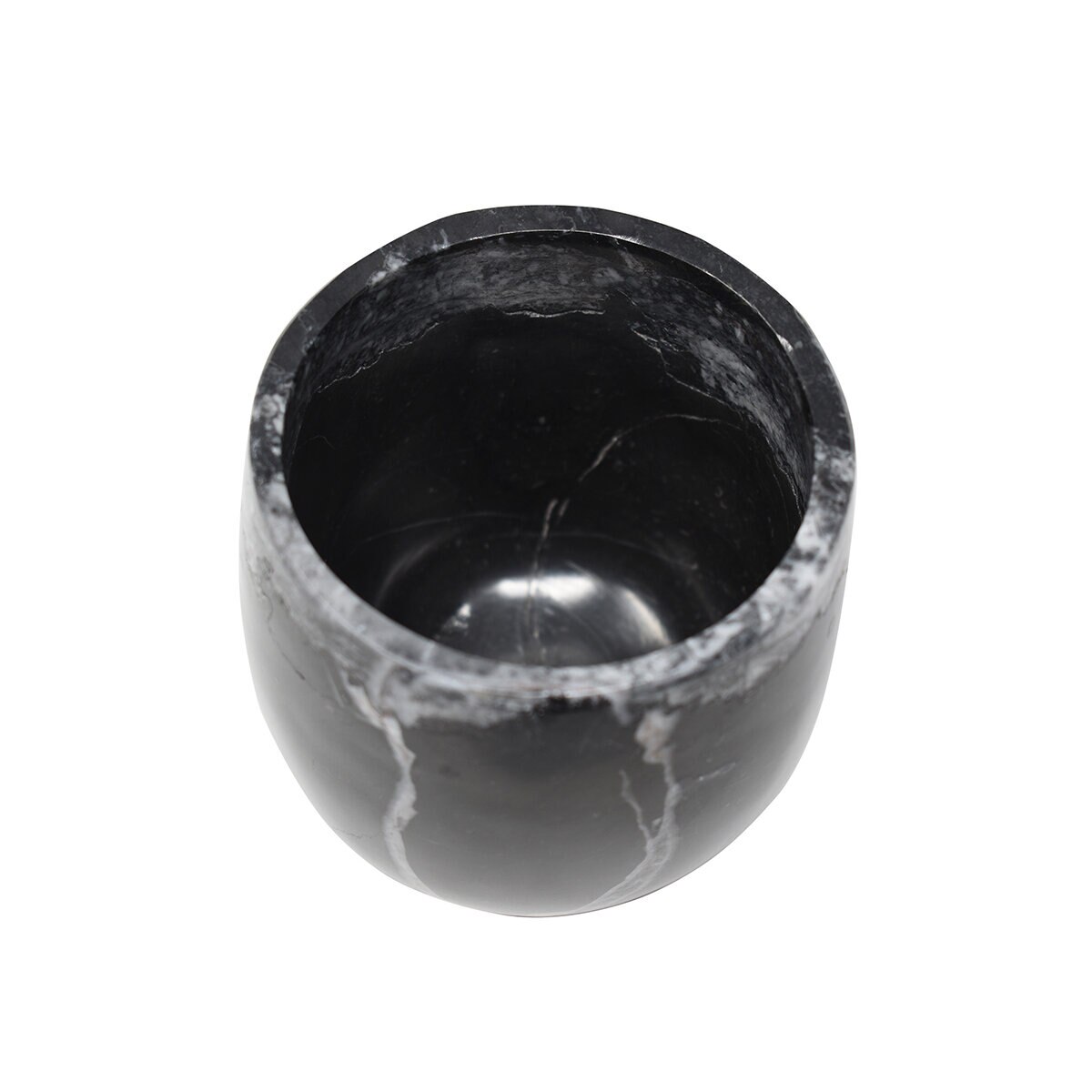 Luhom Juego de Vasos de Mármol 2 piezas Negro