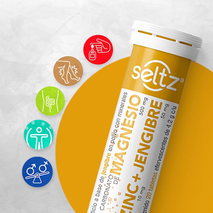 Seltz Ácido Hialurónico, Vitamina E, Calcio + D, Colágeno, Magnesio 5 Tubos