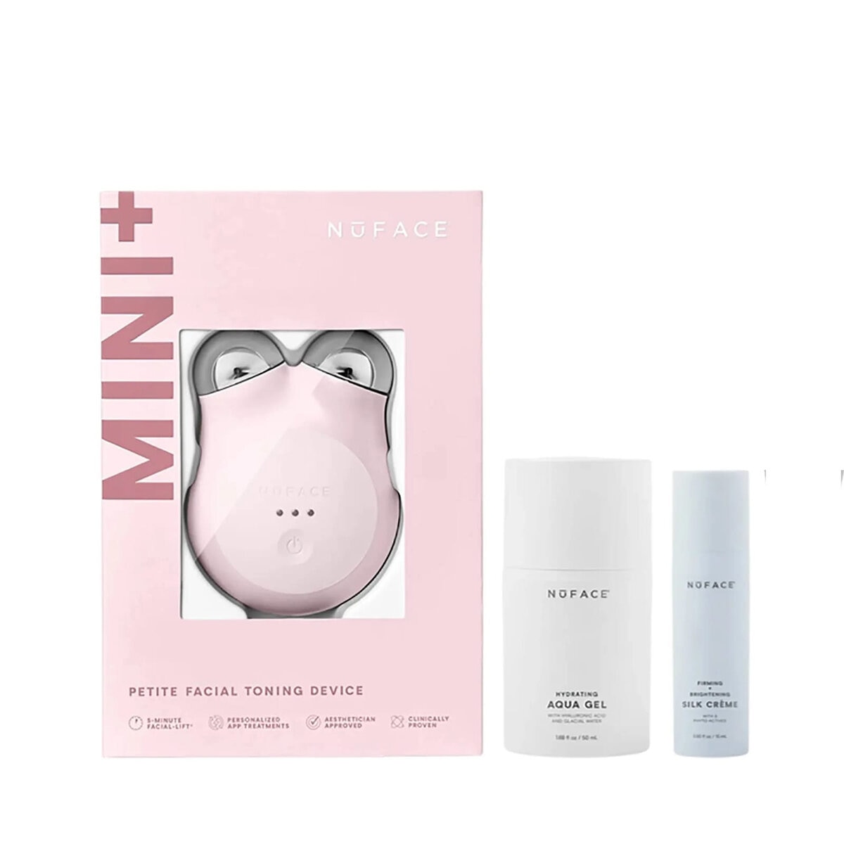 Nuface, MINI+Sandy Rose - Kit de inicio, Dispositivo Facial de Microcorriente, en 3 Diferentes Colores