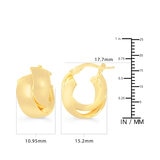 Arracadas Entrelazados, Oro Amarillo 14K