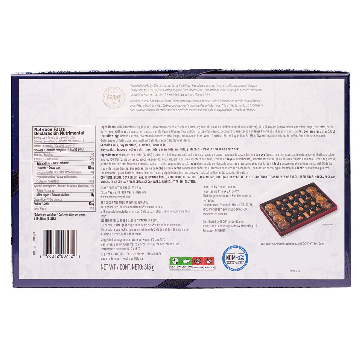 Corne Port-Royal Caja con Surtido de Chocolates 315 g