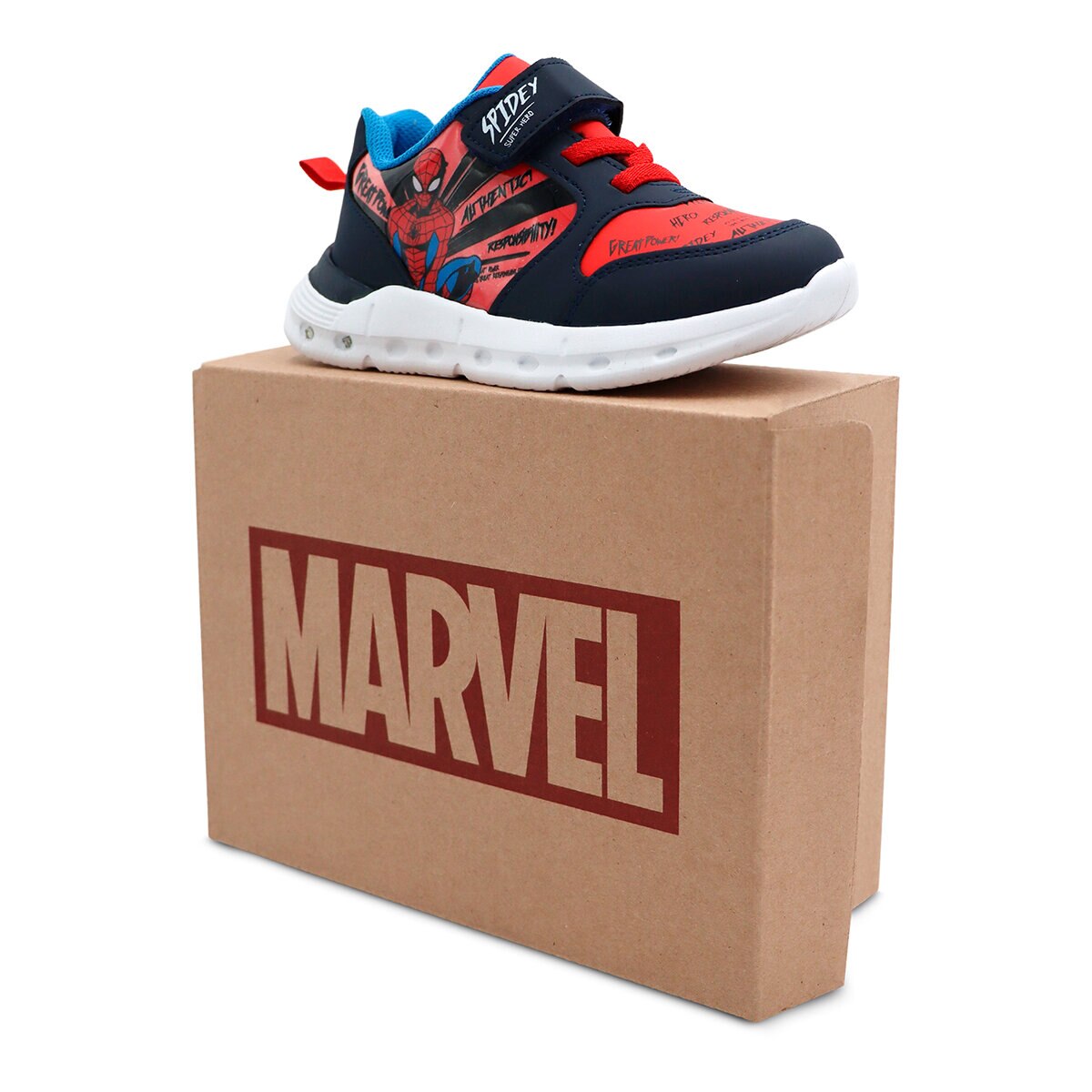 Marvel Spider-Man, Tenis Color Marino-Rojo, para Niño, Varias Tallas