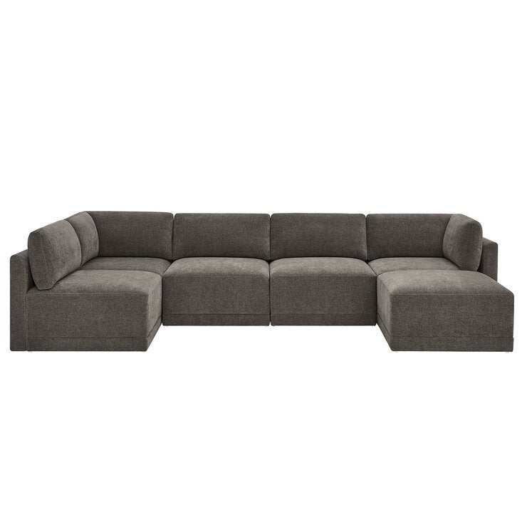 Thomasville, Fallon, Seccional Modular de Tela de 6 piezas con Otomano