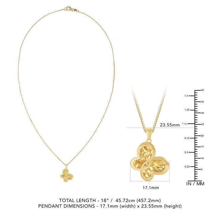 Collar con Dije de Mariposa, Oro 14k