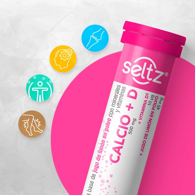 Seltz Ácido Hialurónico, Vitamina E, Calcio + D, Colágeno, Magnesio 5 Tubos