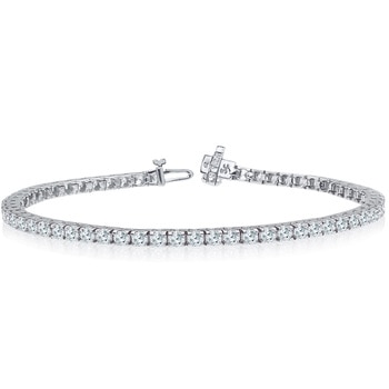 5.0ctw, Pulsera tenis de Diamantes, 20.32cm, Oro Blanco 18K