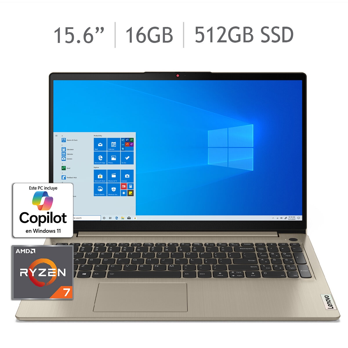 Lenovo IdeaPad 3 Laptop 15.6" Full HD AMD Ryzen 7 16GB 512GB SSD