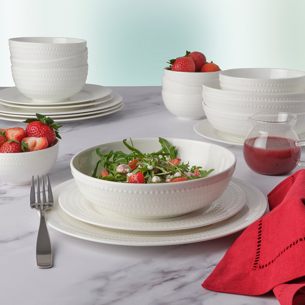 Vajilla Blanca Mikasa Italian Countryside Juego De Vajilla De 16