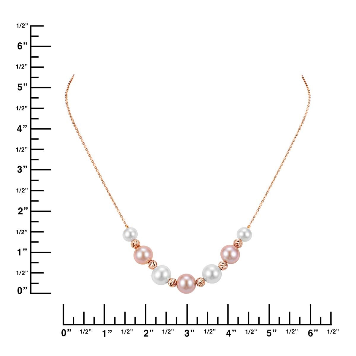 Collar de Perla, Oro Rosa de 14K