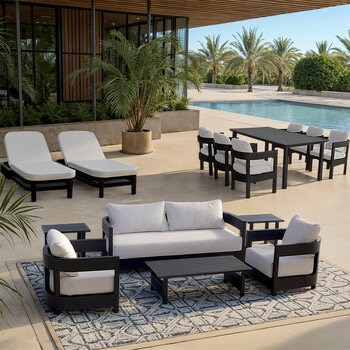 MoDe Living, Sanford Estate Colección de Patio Color Blanco, 15 piezas