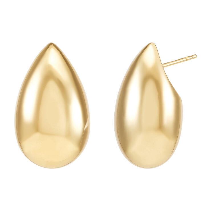Aretes de Gota de Agua, Oro Amarillo 14K Aretes de Gota de Agua, Oro Amarillo 14K