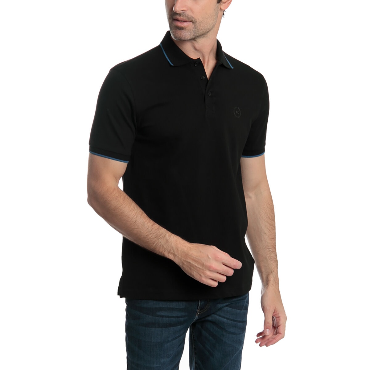 Kenneth Cole Polo para Caballero Negro Mediana