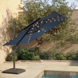 Seasons Sentry, Sombrilla Cuadrada de Aluminio de 3.05m con Luz Led, Azul