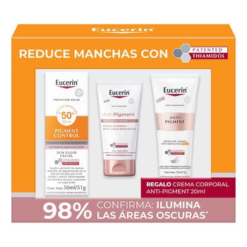 Eucerin Kit Anti Manchas Sun Pigment Control 50 ml + Crema Corporal 20 ml + Crema de Manos 75 ml