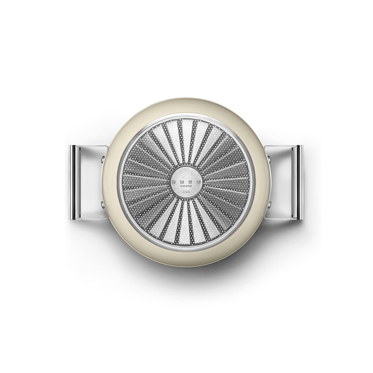 Smeg Olla de 24cm con Tapa de Cristal blanco