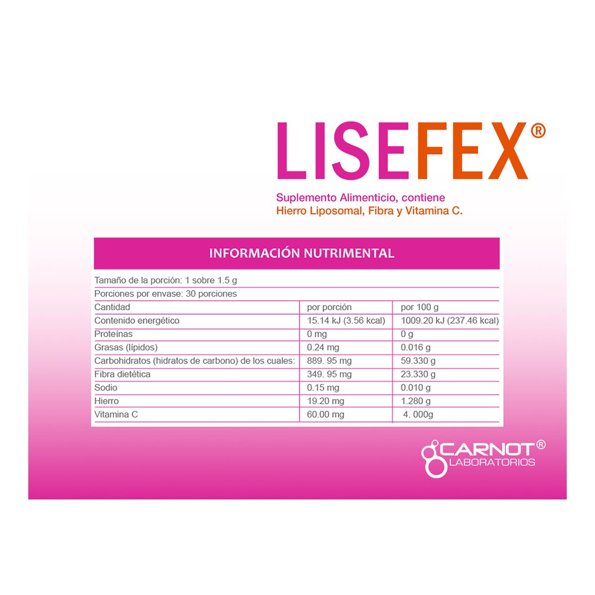 Lisefex Polvo 30 Sobres de 1.5 g c/u