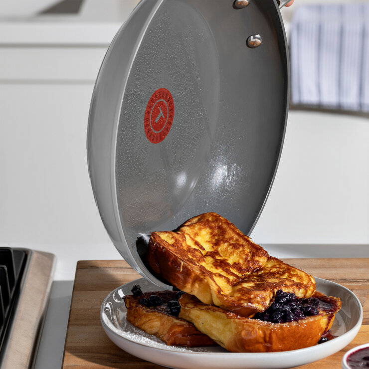 T-FAL Juego de 3 Sartenes de Cerámica con Recubrimiento Antiadherente