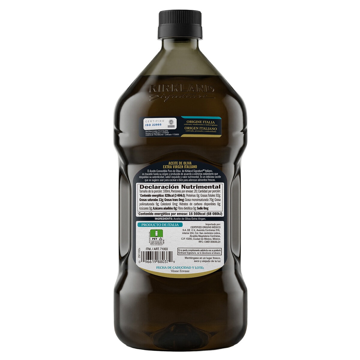 Kirkland Signature Aceite de Oliva Extravirgen Italiano 2 L