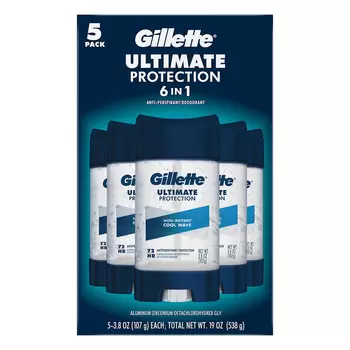 Gillette Antitranspirante Ultimate Protection 5 pzas de 82 g