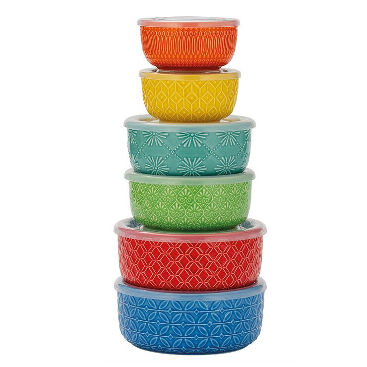 Signature Housewares Incorporated, Tazones de Cerámica con Tapa, 12 piezas Signature Housewares Incorporated, Tazones de Cerámica con Tapa, 12 piezas