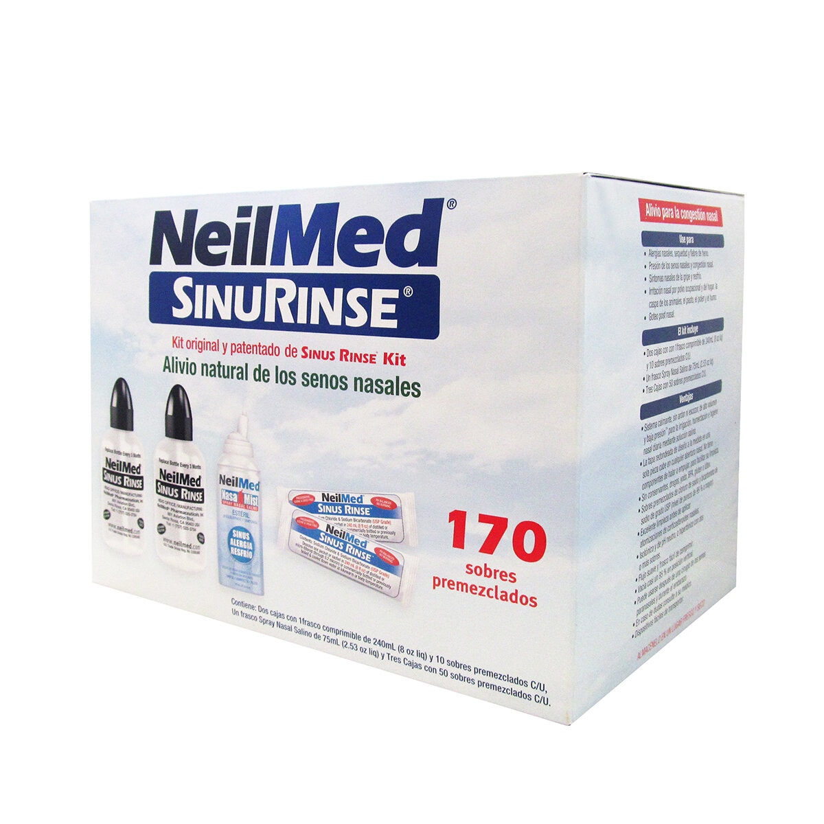 NeilMed Sinus Rinse Kit Botella c/10 Sobres Premezclados & NasoGEL