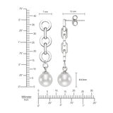 Aretes de Perlas Cultivadas, Oro Blanco de 14K
