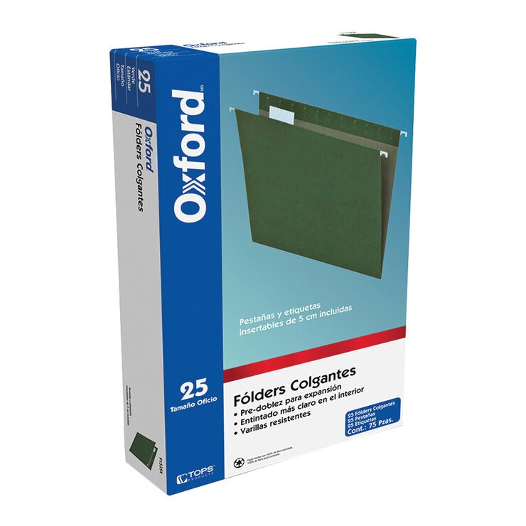 Oxford, Folder Tamaño Oficio Reciclado Color Verde, 100 Piezas Costco